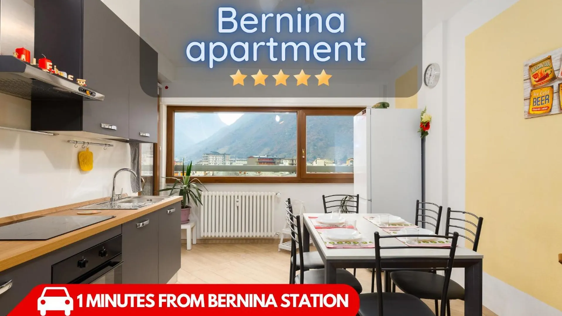 蒂拉诺1Min From Bernina Express - Mountain View - Ac - Wifi公寓